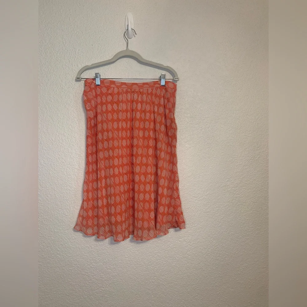 Liz Claiborne Skirt Size 8 Red White Polka Dot A Line Lined Art Deco